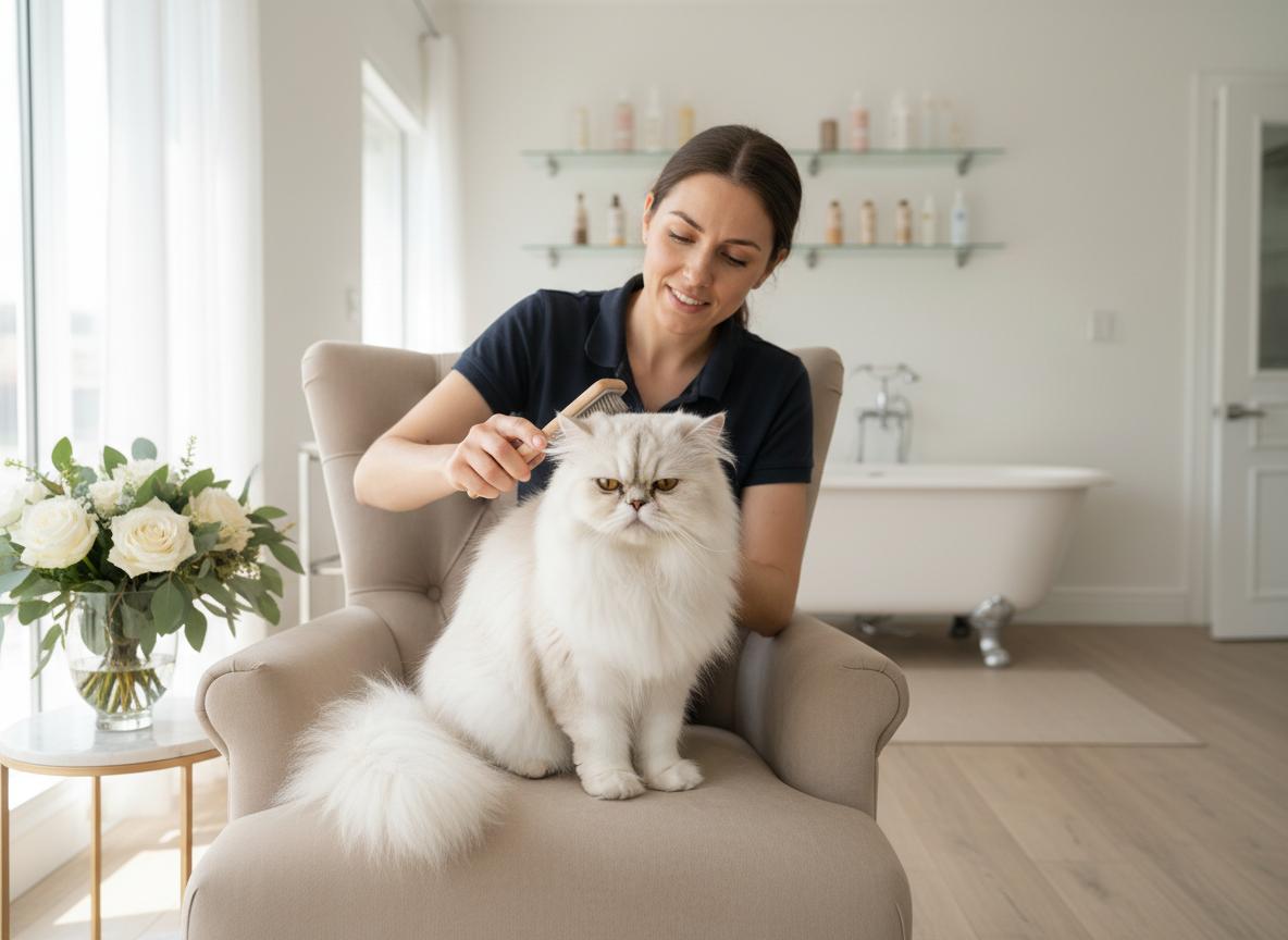 Gato elegante en spa Kom Qom