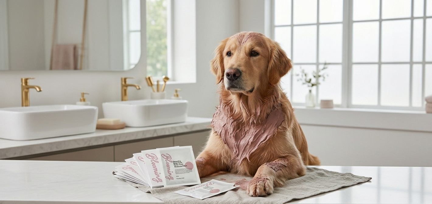 Perro disfrutando del tratamiento Rhassoul Mud Spa