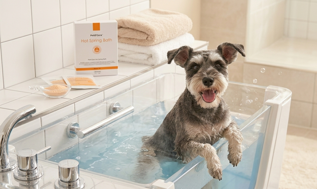 Perro disfrutando del tratamiento Hot Spring Spa