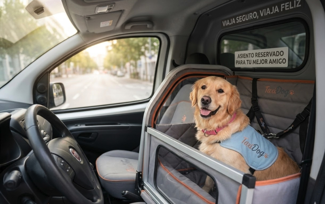 Interior del vehículo TaxIDOG equipado para mascotas